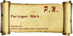 Peringer Márk névjegykártya